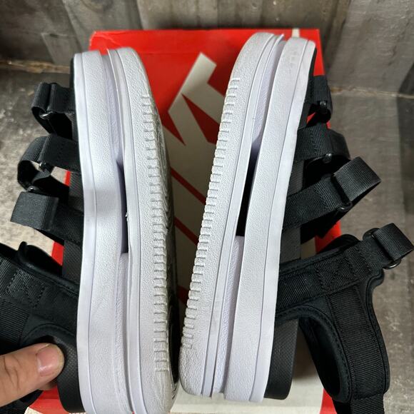 Nike Icon Classic Sandal Black White Platform Wedge DH0224-001 Women Size 8 - Picture 6 of 15